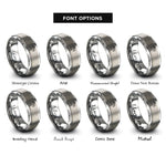 font options for inside engraving on grey blow off valve rings
