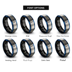 font options for inside engraving on black & blue & silver blue crab rings