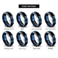 font options for inside engraving on blue & grey blue flag rings