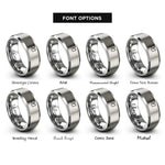 font options for inside engraving on gray blue flag rings