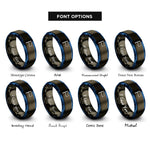 font options for inside engraving on gunmetal & blue blue flag rings