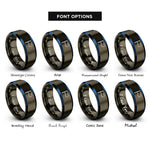 font options for inside engraving on gunmetal & blue blue flag rings