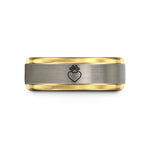tungsten rings for her – black & gold & gray tungsten heart paw halo wedding band