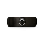 women's blue accessories – black & gold tungsten heart paw halo wedding band