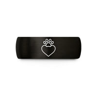 women's blue accessories – black & gold tungsten heart paw halo wedding band