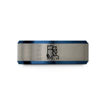 unique blue presents her – blue & silver tungsten human flag wedding band