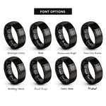 font options for inside engraving on black blue line rings