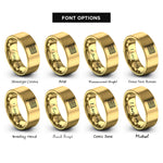 font options for inside engraving on gold blue line rings