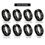 font options for inside engraving on black & gray blue marlin rings