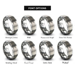 font options for inside engraving on gray blue marlin rings