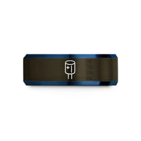 engraved tungsten ring him – gunmetal & blue tungsten capacitor electrolytic wedding band