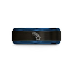 wedding rings for wives – black & blue tungsten star trail wedding band