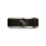 wedding rings for wives – black & gray tungsten star trail wedding band