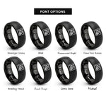 font options for inside engraving on black blueprint rings