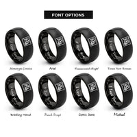 font options for inside engraving on black blueprint rings