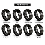 font options for inside engraving on black blueprint rings