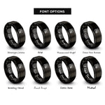 font options for inside engraving on black blueprint rings