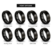 font options for inside engraving on black blueprint rings