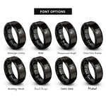 font options for inside engraving on black blueprint rings