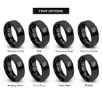 font options for inside engraving on black blueprint rings