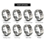 font options for inside engraving on grey blueprint rings