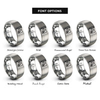 font options for inside engraving on grey blueprint rings