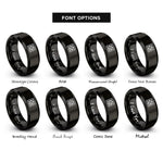 font options for inside engraving on black blueprint grid rings