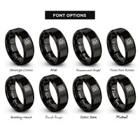 font options for inside engraving on black blueprint grid rings