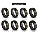 font options for inside engraving on gunmetal & black blueprint rings