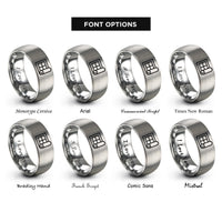 font options for inside engraving on grey blueprint roll rings