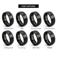 font options for inside engraving on black blueprint scroll rings