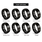 font options for inside engraving on black blueprint scroll rings