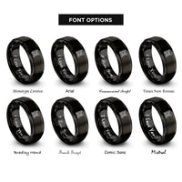 font options for inside engraving on black blueprint scroll rings