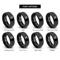 font options for inside engraving on black blueprint scroll rings