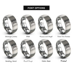 font options for inside engraving on gray blueprint scroll rings