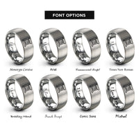 font options for inside engraving on gray blueprint scroll rings
