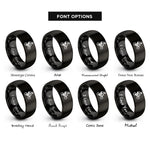 font options for inside engraving on black bmx freestyle rider rings