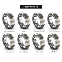 font options for inside engraving on silver bmx freestyle rider rings