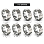 font options for inside engraving on silver bmx rider air rings