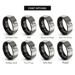 font options for inside engraving on black & silver boar rings