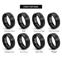 font options for inside engraving on black boar print rings
