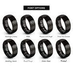 font options for inside engraving on black boar print rings
