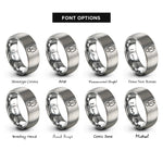 font options for inside engraving on grey boar print rings