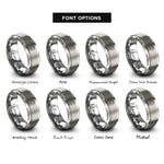 font options for inside engraving on gray boar print rings