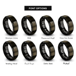 font options for inside engraving on gunmetal & black boar print rings
