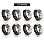 font options for inside engraving on black & grey boardwalk lamp rings