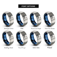 font options for inside engraving on blue & gray boardwalk lamp rings