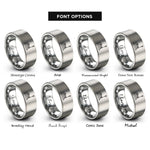 font options for inside engraving on grey boardwalk lamp rings