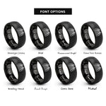 font options for inside engraving on black boardwalk path railings rings