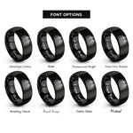 font options for inside engraving on black boardwalk path railings rings